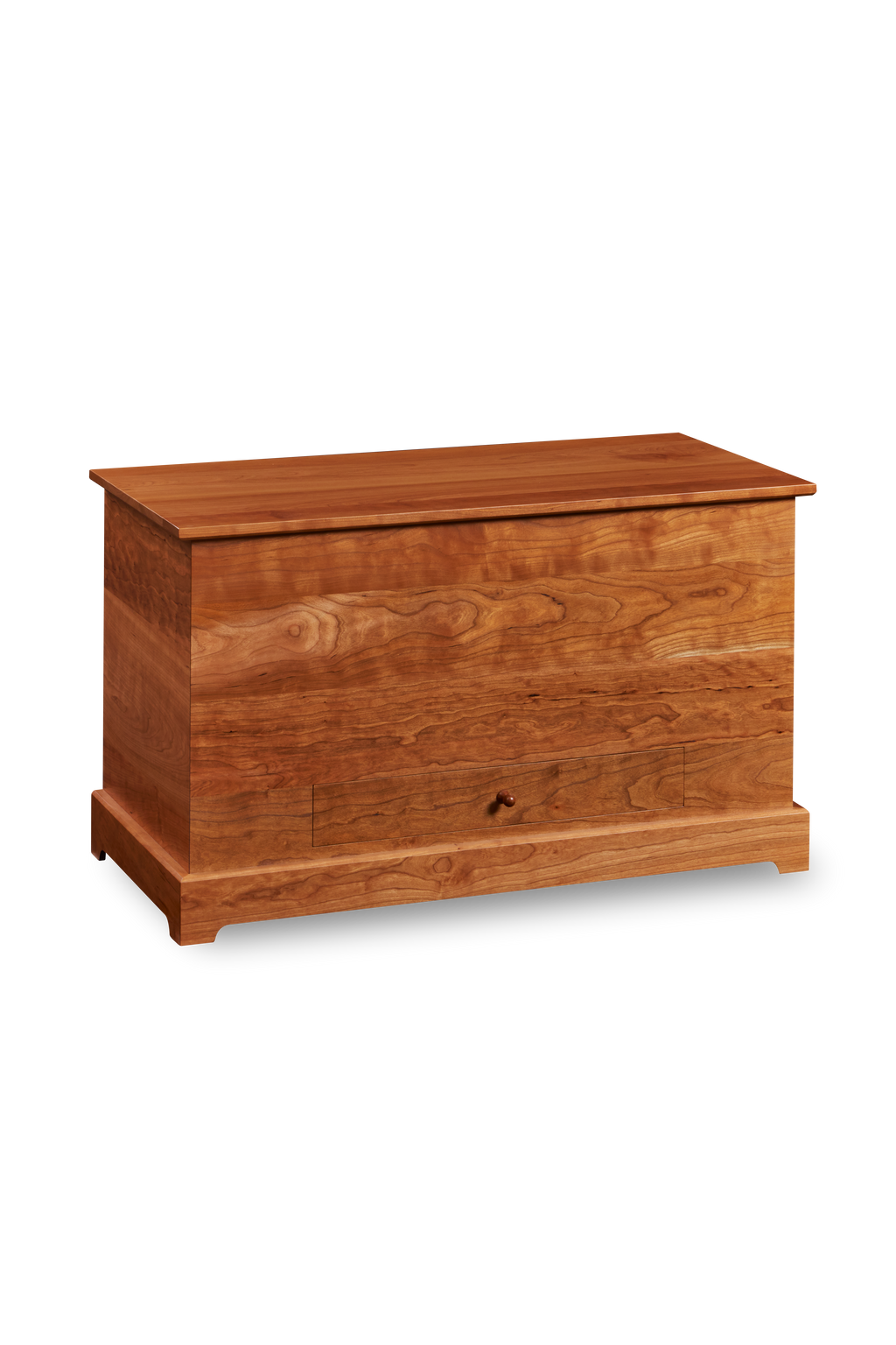 Blanket Chest with bottom drawer in cherry wood from Chilton Furniture of Maine