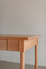 Round leg details on the MS1 Writing Desk from Chilton Furniture of Maine