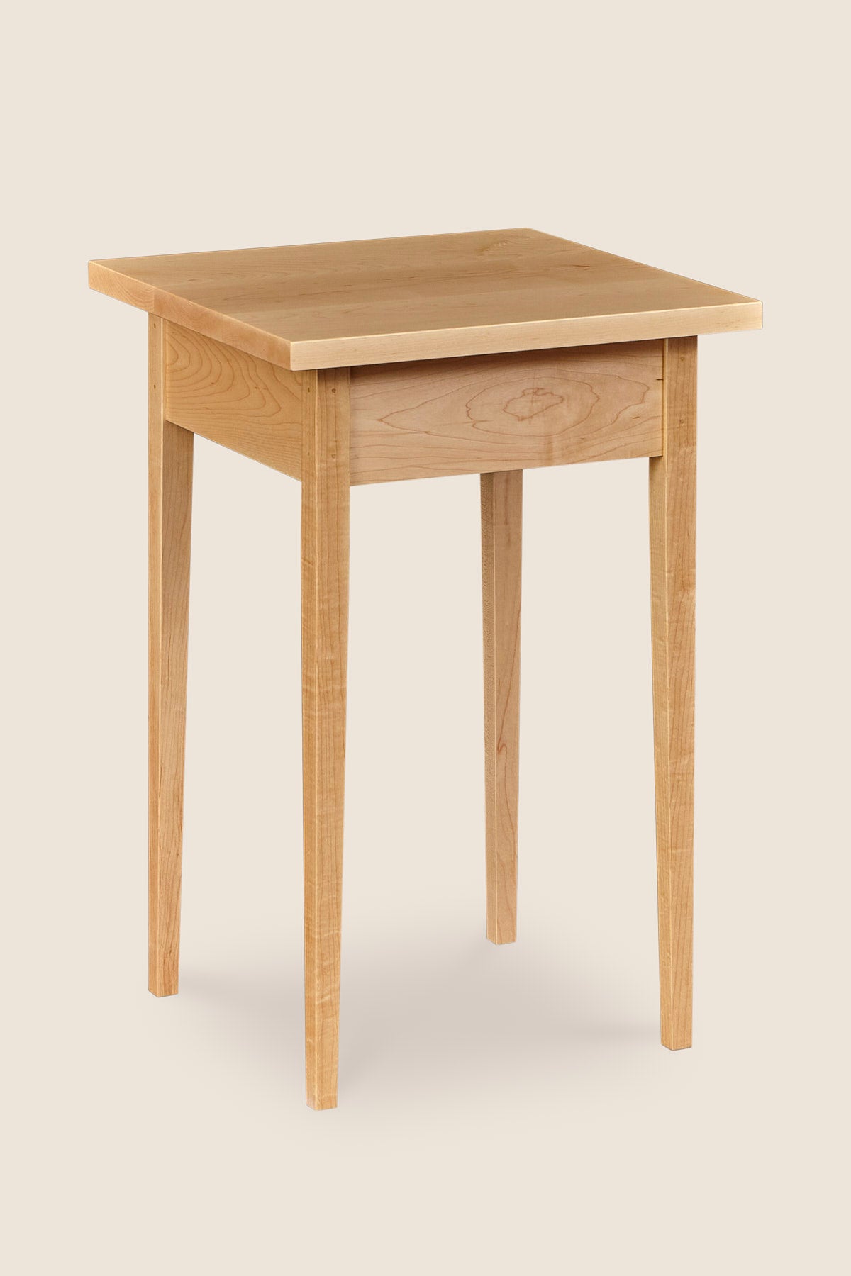 Simple Shaker style square side table in maple